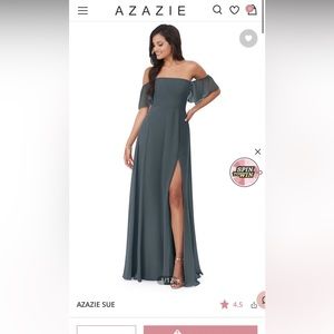 Azazie Sue Pewter dress
